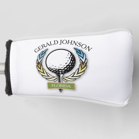Golf Design Monogram Golfer Sjabloon Golfheadcover (Voorkant)