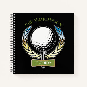 Golf Design Monogram Golfer Sjabloon Note Book Notitieboek