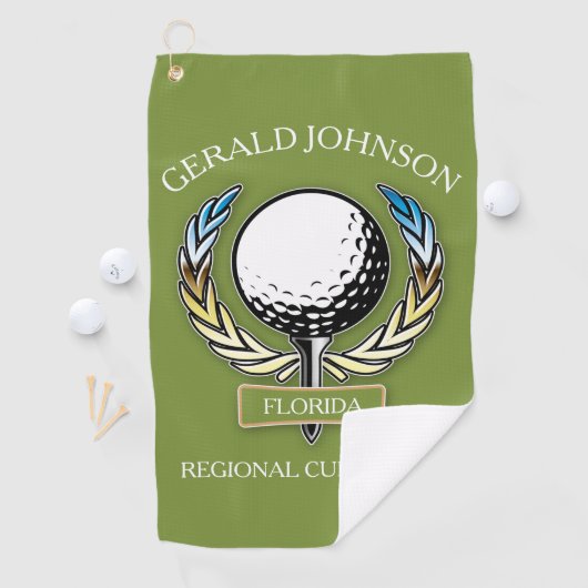 Golf Design Monogram Sjabloon Golf Towel Golfhanddoek (Insitu)