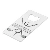 Golf Design Monogram Sjabloon Kredietkaart Flessenopener (Achterkant Gekanteld)
