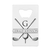 Golf Design Monogram Sjabloon Kredietkaart Flessenopener (Achterkant)
