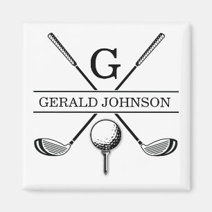 Golf Design Monogram Sjabloon Magnet Magneet