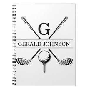 Golf Design Monogram Sjabloon Notitieboek