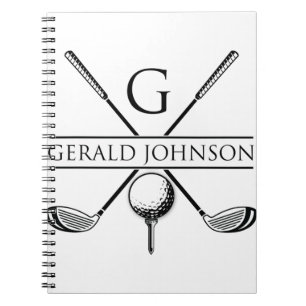 Golf Design Monogram Sjabloon Notitieboek