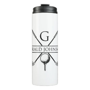 Golf Design Monogram Sjabloon Thermosbeker