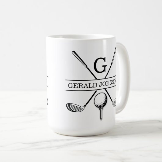Golf Design Monogram Sjabloon tweetone koffie Mok (Voorkant rechts)