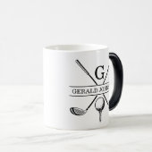 Golf Design Monogram Sjabloon tweetone koffie Mok (Voorkant rechts)