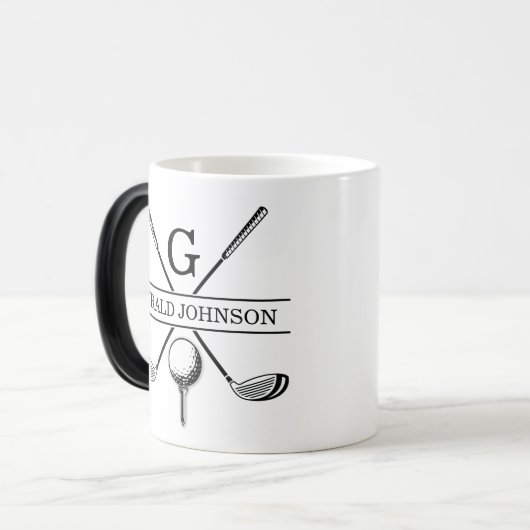 Golf Design Monogram Sjabloon tweetone koffie Mok (Voorkant links)