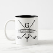Golf Design Monogram Sjabloon tweetone koffie Mok (Links)
