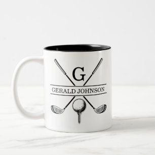 Golf Design Monogram Sjabloon tweetone koffie Mok