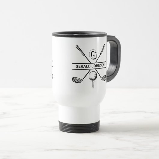 Golf Design Monogram Sjabloon tweetone koffie Mok (Voorkant rechts)