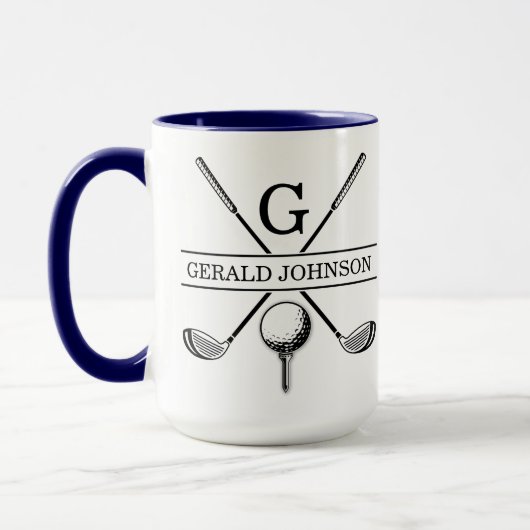 Golf Design Monogram Sjabloon tweetone koffie Mok (Links)