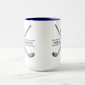 Golf Design Monogram Sjabloon tweetone koffie Mok (Midden)