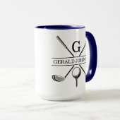 Golf Design Monogram Sjabloon tweetone koffie Mok (Voorkant rechts)