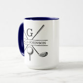 Golf Design Monogram Sjabloon tweetone koffie Mok (Voorkant links)