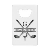 Golf Design Monogram Template Credit Card Bottle O Kredietkaart Flessenopener (Voorkant)