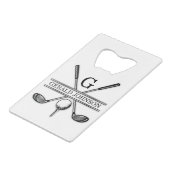 Golf Design Monogram Template Credit Card Bottle O Kredietkaart Flessenopener (Voorkant Gekanteld)