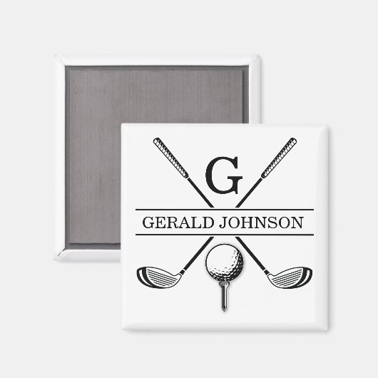 Golf Design Monogramme Magnet Modèle (Recto/Verso)