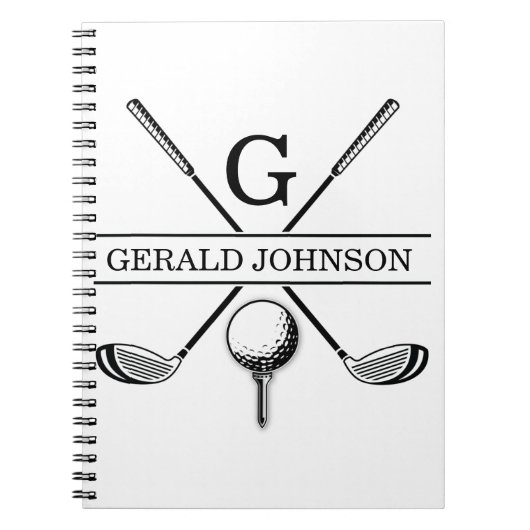 Golf Design Monogramme Modèle Carnet (Devant)