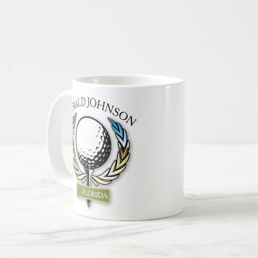 Golf Design Monogramme Modèle Mug (Devant gauche)
