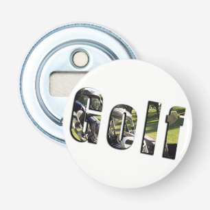 Golf Dimensional Logo, Magnetic Bottle Opener. Button Flesopener