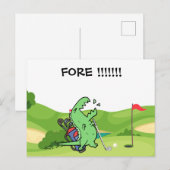 Golf Dinosaur golfende roep om grappige golfer Briefkaart (Voorkant / Achterkant)