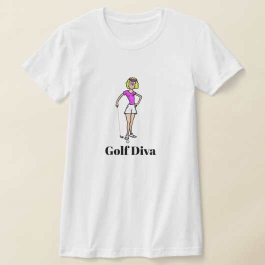 Golf Diva Blond Golfer T-shirt (Laagn)