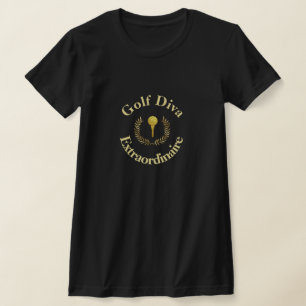 Golf Diva Buitengewoon Goud Embleem T-shirt