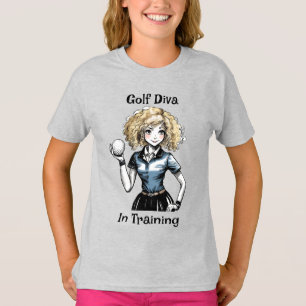 Golf Diva En Formation - T-Shirt De Golf Junior