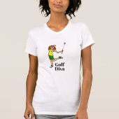 Golf Diva Red Head Auburn Female Golfer T-shirt (Devant)