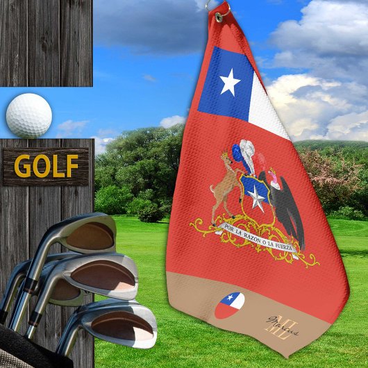 Golf Drapeau chilien monogramme & Chili / serviette de 