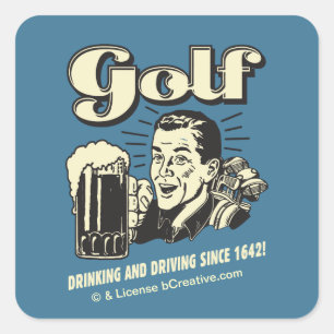 Golf: Drink & rijdend sinds 1642 Vierkante Sticker