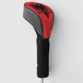 Golf Driver Hoesje met vlag van Albanië Golfheadcover (Schuin)