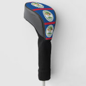 Golf Driver Hoesje met vlag van Belize Golfheadcover (Schuin)