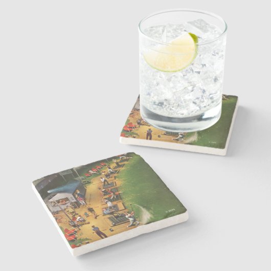 Golf Driving Range van John Falter Stenen Onderzetter (Zijkant)