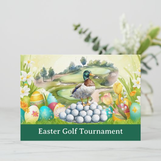 Golf Easter to golfer PARTY invitation  (Debout devant)
