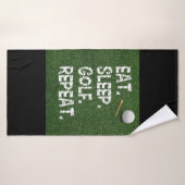 Golf Eat Sleep Golf Répéter avec putter et balle   (Serviette de bain)