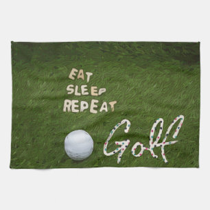 Golf Eat Sleep Keuken handdoek voor Golfer