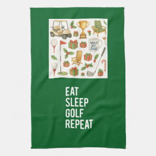 Golf Eat Sleep Serviette de cuisine pour Golfer