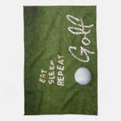 Golf Eat Sleep Serviette de cuisine pour Golfer (Vertical)