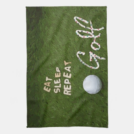 Golf Eat Sleep Serviette de cuisine pour Golfer (Vertical)