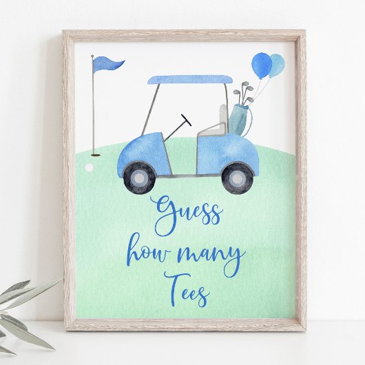 Golf Eerste Verjaardag Par-t-shirt Raad hoeveel sp Poster