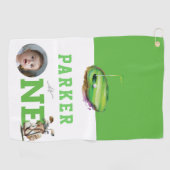 Golf Eerste Verjaardag Schattige Gepersonaliseerde Golfhanddoek (Horizontaal)