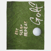 Golf eet slaap golf herhalen met golfbal op groen fleece deken (Voorkant)
