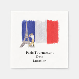Golf Eiffeltoren met Franse golfervlag Frankrijk Servet