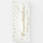 Golf Elegant Script Gefeliciteerd Confetti Stippen Spandoek (Verticaal)