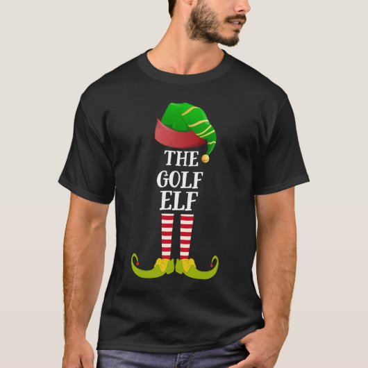 Golf Elf - Funny Matching Family Kerstpyjama T-shirt (Voorkant)
