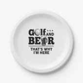 Golf en Beer Daarom ben ik hier Papieren Bordje (Voorkant)