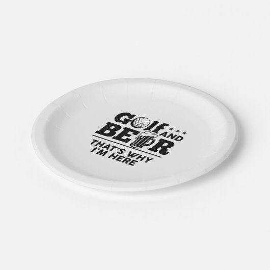 Golf en Beer Daarom ben ik hier Papieren Bordje (Gekanteld)