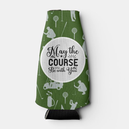 Golf en Beer Funny Gezegde kan met u meegaan Flesjeskoeler (Voorkant)
